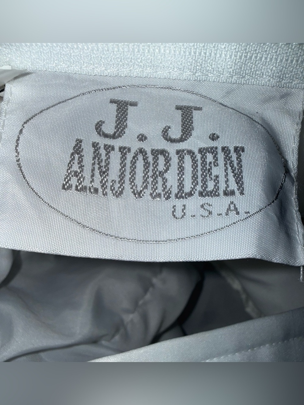J.J. Anjorden white satin baptismal / christening gown, sz 18 mos, like new - Picture 9 of 10